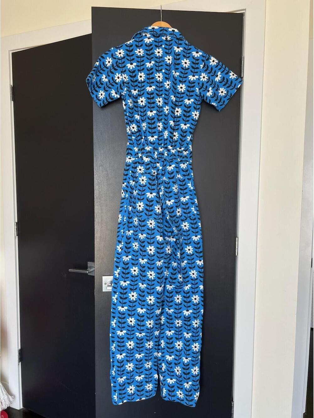 Big Bud Press Blue Daisy Chain Short Sleeve Everyday Jumpsuit Size XXS - Picture 4 of 5